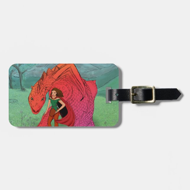 Red Baby Dragon Luggage Tag (Front Horizontal)