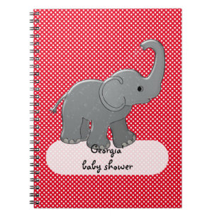 red baby elephant notebook