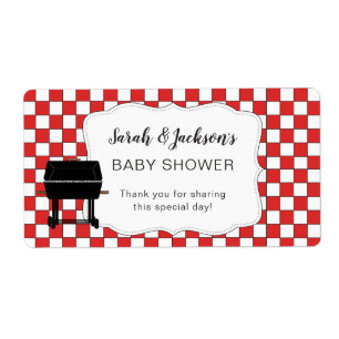 Red BaBy-Q baby shower favour or water bottle bbq