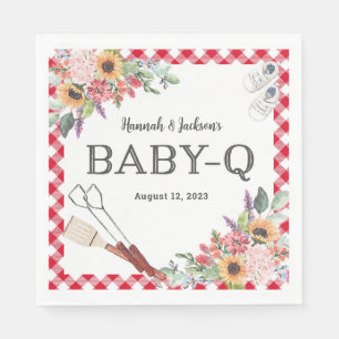 Red Baby-Q Shower Personalised Napkins