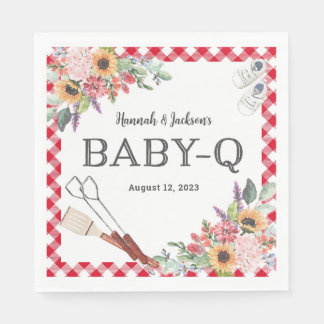 Red Baby-Q Shower Personalised Napkins
