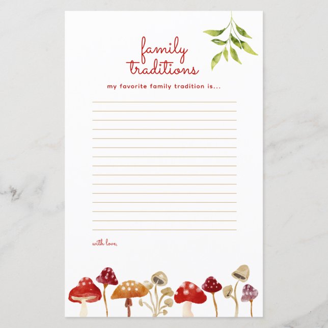 Red Baby Shower Vichy Mushroom Predictions Game (Back)