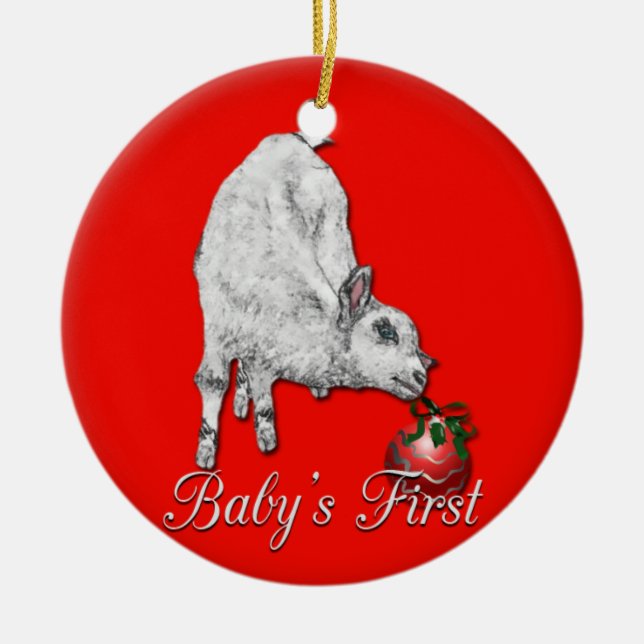 Red Baby's First Christmas Ornament (Front)
