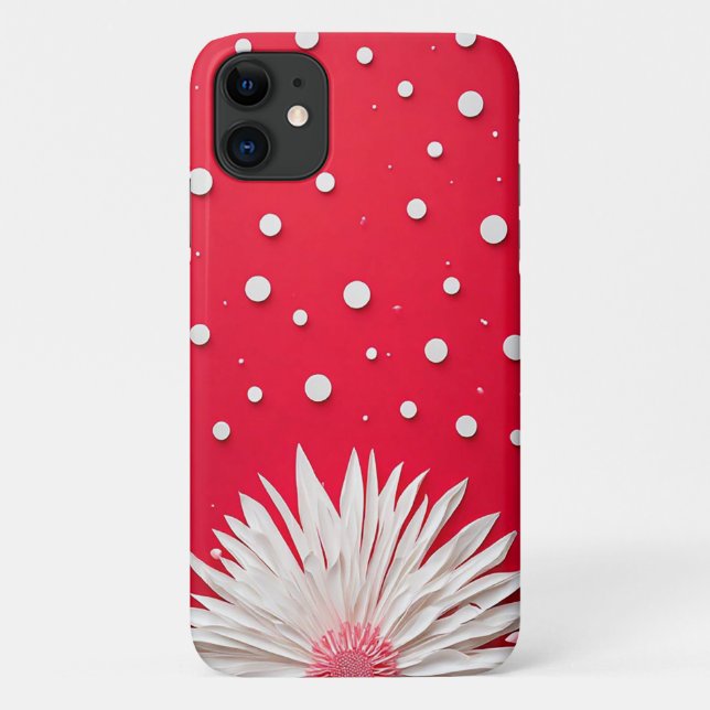Red Background and Polka Dot Pattern Case-Mate iPhone Case (Back)