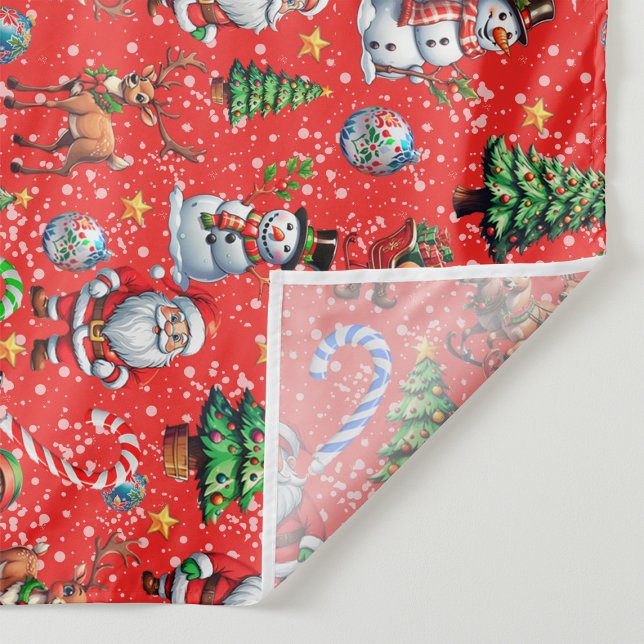 Red Background Christmas Decorative Pattern Fabric (Creator Uploaded)
