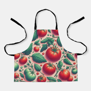 Red Background Tomatoe Apron