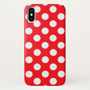 Red Background White Polka Dot iPhone X Case