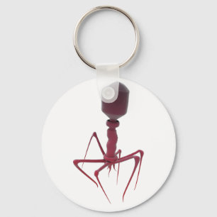 Red bacteriophage key ring