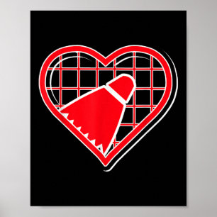 Red Badminton Heart For Badminton Lovers Poster