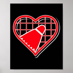 Red Badminton Heart For Badminton Lovers  Poster