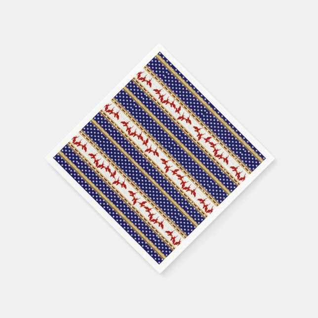 Red Bald Eagle America Paper Napkin (Corner)