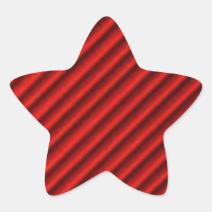 Red Ball With Black Lines Abstract Design Star Sticker