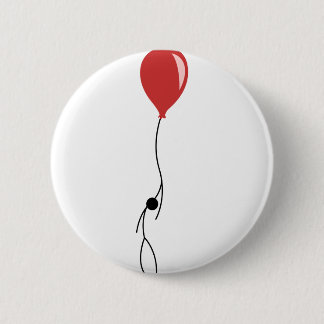 Red balloon 6 cm round badge