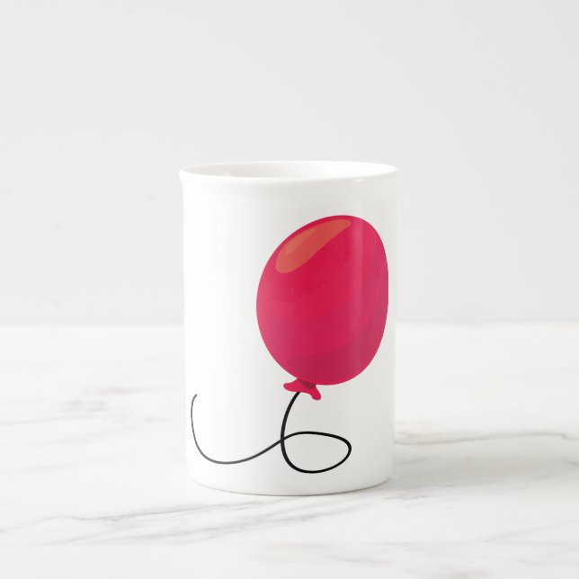 Red Balloon Bone China Mug (Front)