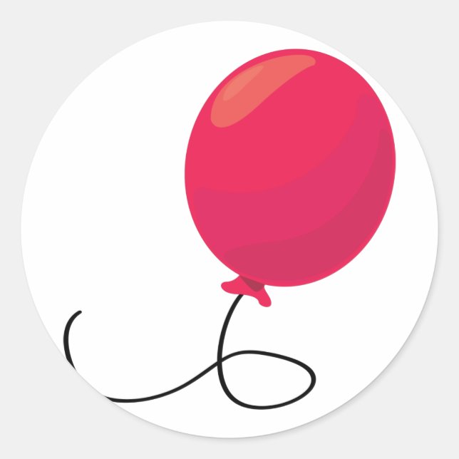 Red Balloon Classic Round Sticker (Front)