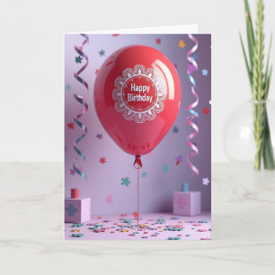 Red Balloon Joy Card