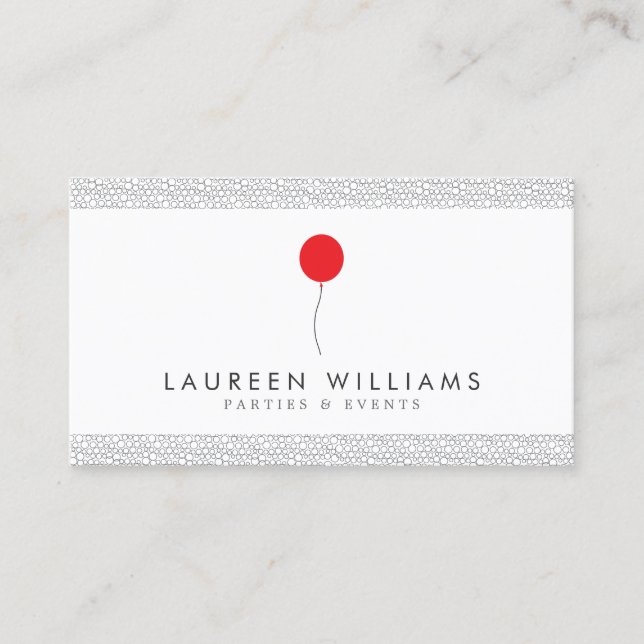Red Balloon Logo for Event Planner, Party Planner Business Card (Front)