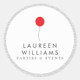 Red Balloon Logo Personalised Round Stickers