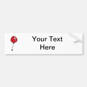 Red Balloon Party Decoration Cartoon Bumper Sticker