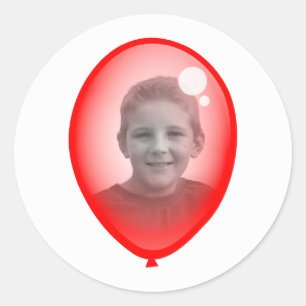 Red Balloon Template Classic Round Sticker