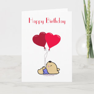 Red Balloons Birthday Card