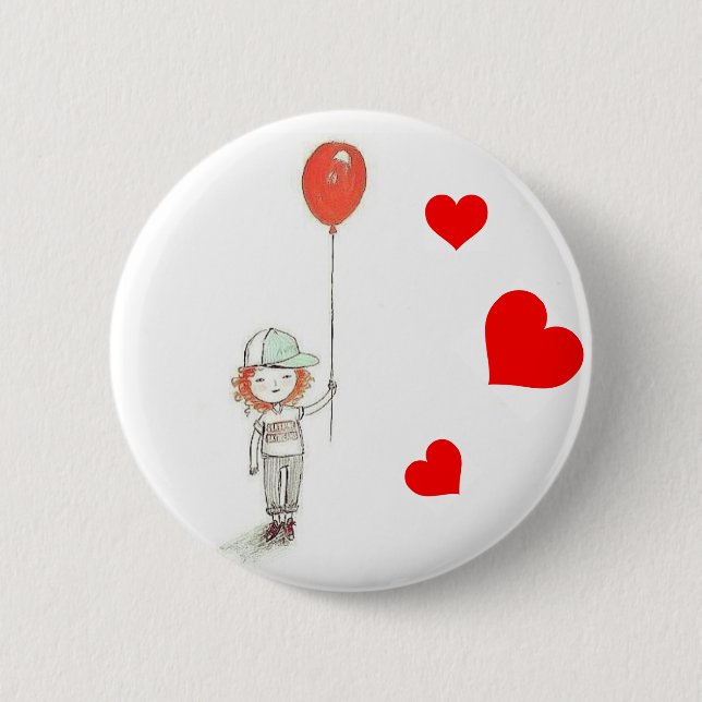 Red Balloons for Ryan 6 Cm Round Badge (Front)
