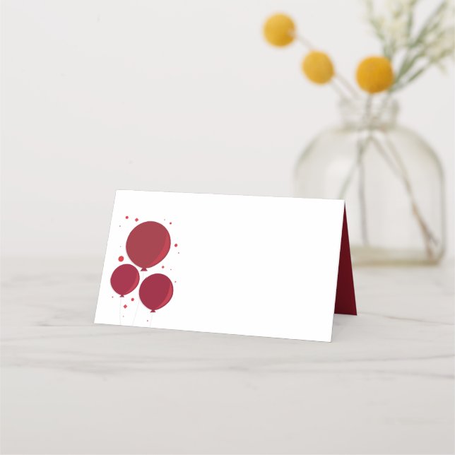 Red Balloons | Place cards (Front)
