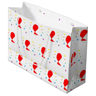 Red balloons with colourful confetti pattern large gift bag