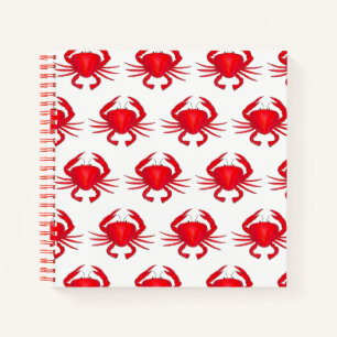 Red Baltimore Maryland Crab Beach Ocean Seafood Notebook