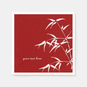 Red Bamboo Custom Paper Napkin Set