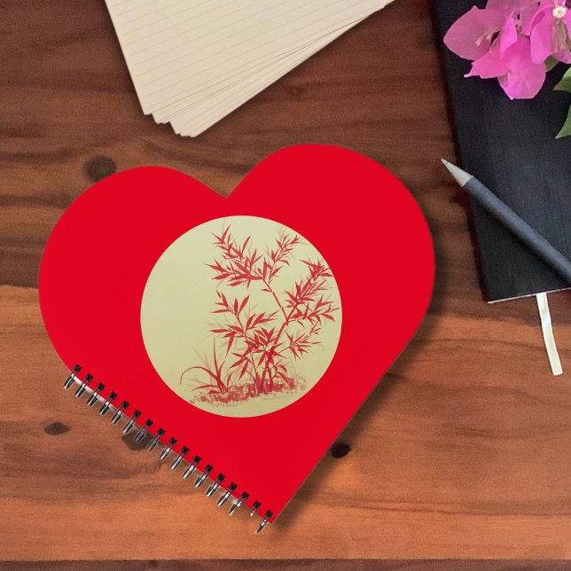 Red Bamboo - round - no Cally Canvas Print Planner Notebook (Creator Uploaded)