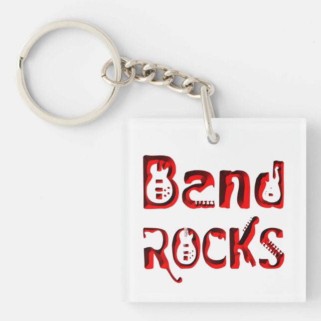 Red Band Rocks in Red Key Ring (Front)
