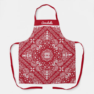 Red Bandana Barbeque Personalize Apron