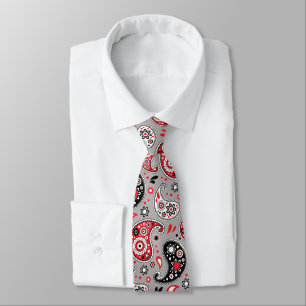 Red Bandana Paisley Country Western Rodeo Ranch Tie