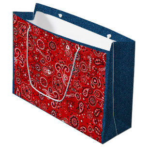 Red Bandanna and Blue Jeans Large Gift Bag