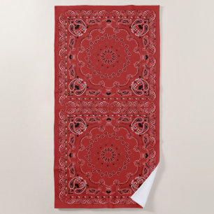 Red Bandanna  Beach Towel