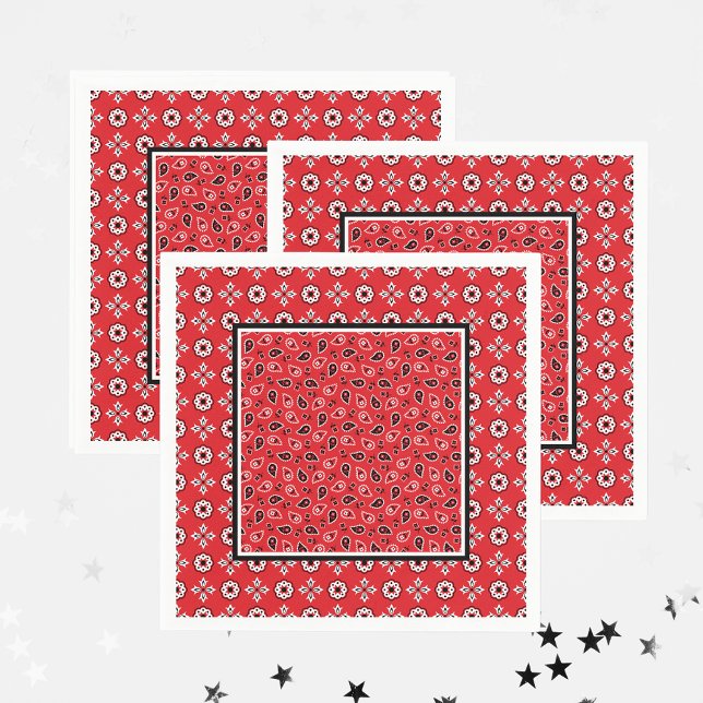 Red Bandanna Boho Prints   Napkin (Creator Uploaded)