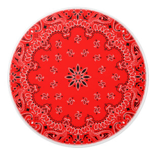 Red Bandanna Ceramic Knob