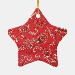 Red Bandanna Ceramic Tree Decoration