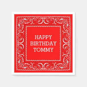 Red Bandanna Cocktail Napkin