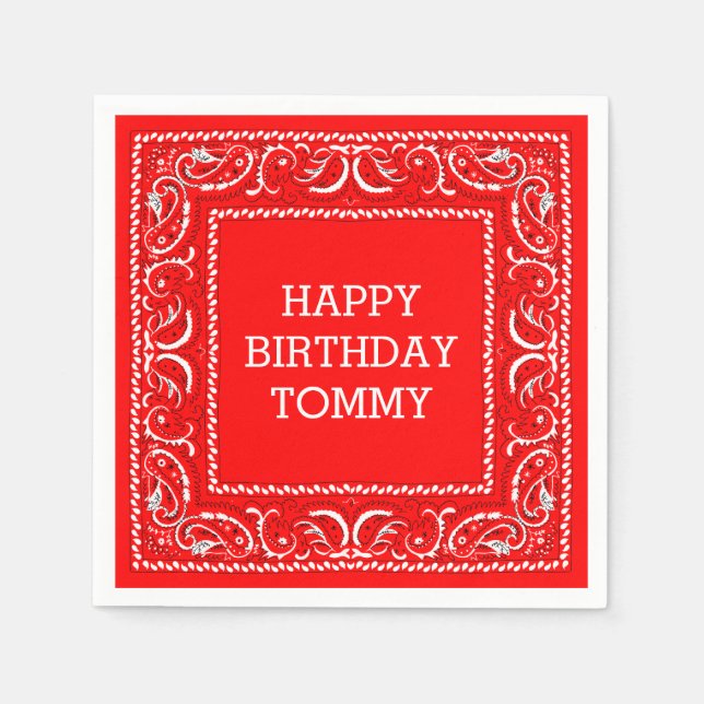 Red Bandanna | Cocktail Napkin (Front)