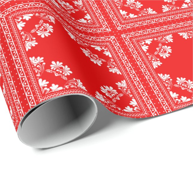 red bandanna design wrapping paper (Roll Corner)