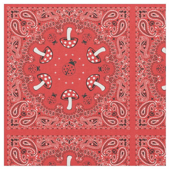 Red Bandanna Fabric (Close Up)