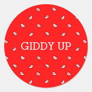 Red Bandanna   Giddy Up Sticker
