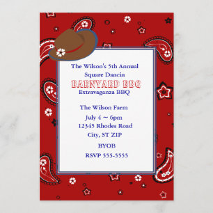 Red Bandanna Invitation