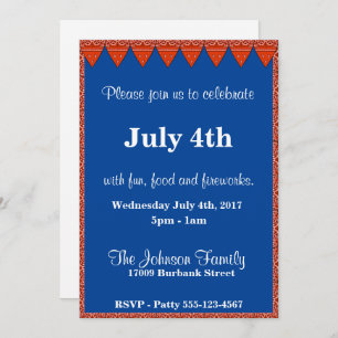 Red Bandanna Invitation Template