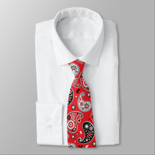 Red Bandanna Paisley Elegant Country Western Tie