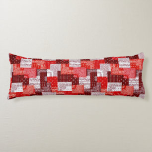 Red Bandanna Patchwork Paisley Sewing Pattern Body Cushion