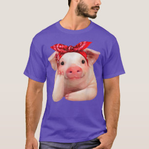 Red Bandanna Pig Funny I Love Piggy T-Shirt