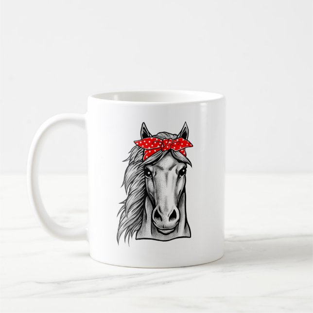 Red Bandanna Polka Dot Horse - Let Them Know You L Coffee Mug (Left)